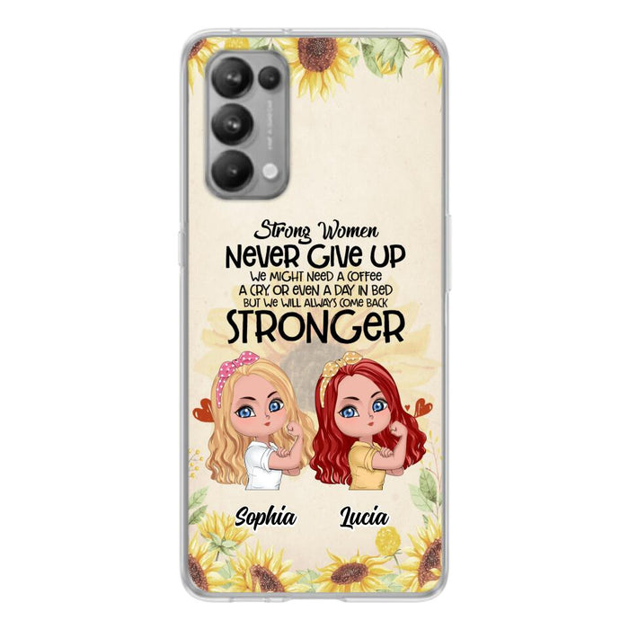 Personalized Strong Women Phone Case - Up to 5 Women - Gift Idea For Friends/Besties/Sisters - Never Give Up - Case for Xiaomi/Huawei/Oppo