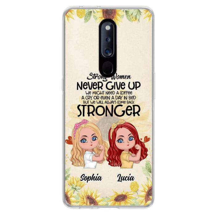 Personalized Strong Women Phone Case - Up to 5 Women - Gift Idea For Friends/Besties/Sisters - Never Give Up - Case for Xiaomi/Huawei/Oppo
