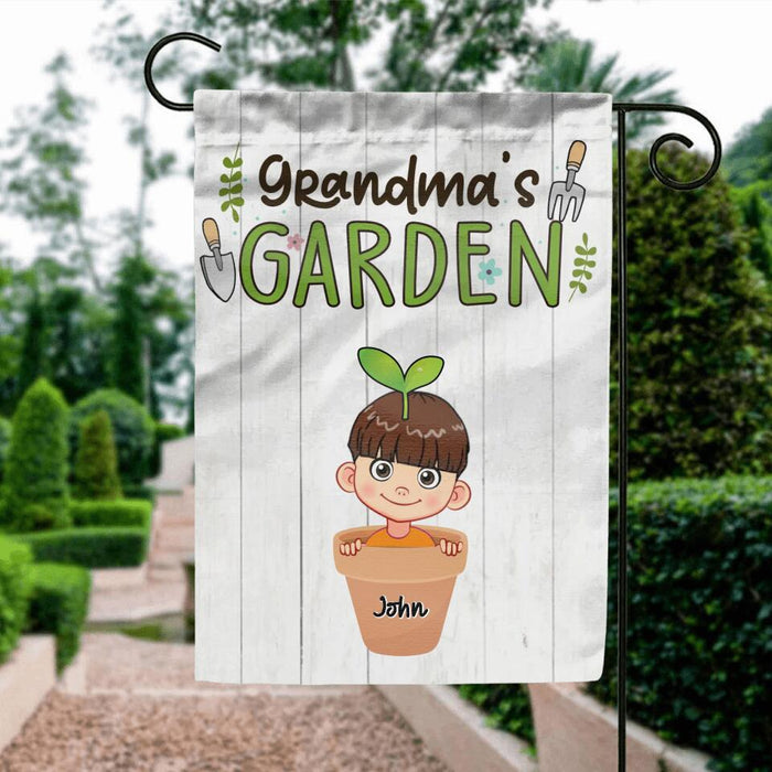 Personalized Grandma's Garden Flag Sign - Gift Idea For Grandma/Mother's Day Gift - Up to 10 Kids