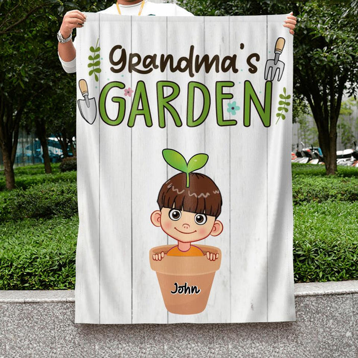 Personalized Grandma's Garden Flag Sign - Gift Idea For Grandma/Mother's Day Gift - Up to 10 Kids