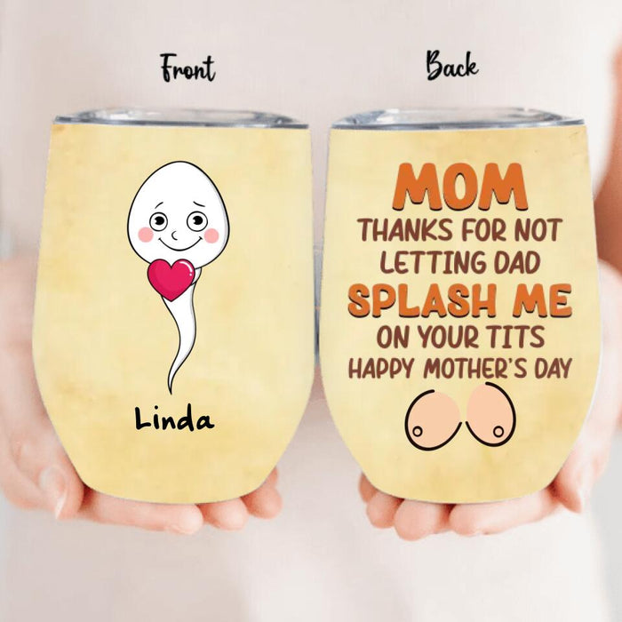 Personalized Sperms Wine Tumbler - Gift Idea From Kids - Up to 6 Sperms