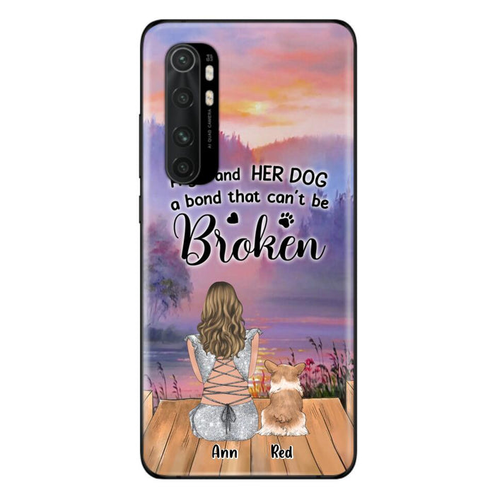 Personalized Dog Mom Phone Case - Up to 4 Dogs - Mother's Day Gift Idea for Dog Lovers - A Girl And Her Dog A Bond That Can't Be Broken - Case for Xiaomi/Huawei/Oppo