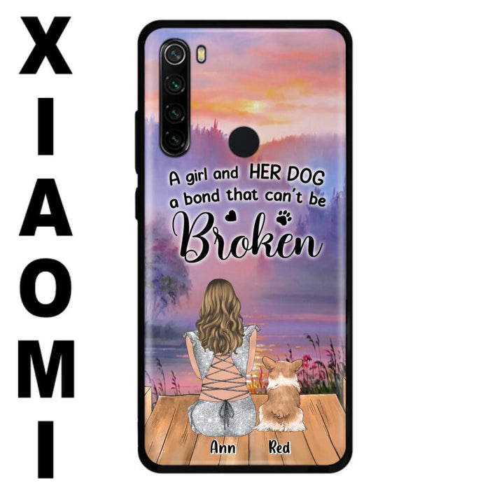 Personalized Dog Mom Phone Case - Up to 4 Dogs - Mother's Day Gift Idea for Dog Lovers - A Girl And Her Dog A Bond That Can't Be Broken - Case for Xiaomi/Huawei/Oppo