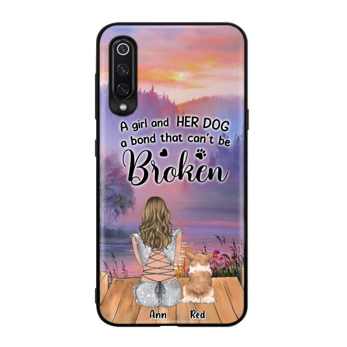 Personalized Dog Mom Phone Case - Up to 4 Dogs - Mother's Day Gift Idea for Dog Lovers - A Girl And Her Dog A Bond That Can't Be Broken - Case for Xiaomi/Huawei/Oppo