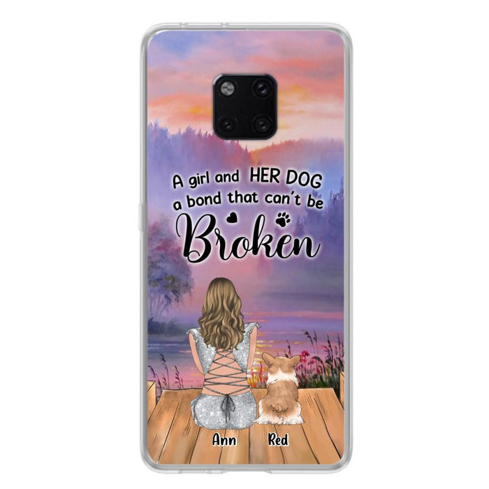 Personalized Dog Mom Phone Case - Up to 4 Dogs - Mother's Day Gift Idea for Dog Lovers - A Girl And Her Dog A Bond That Can't Be Broken - Case for Xiaomi/Huawei/Oppo
