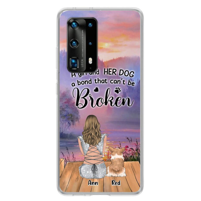 Personalized Dog Mom Phone Case - Up to 4 Dogs - Mother's Day Gift Idea for Dog Lovers - A Girl And Her Dog A Bond That Can't Be Broken - Case for Xiaomi/Huawei/Oppo