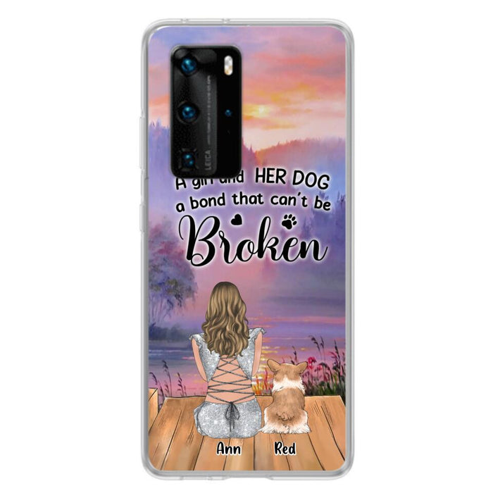 Personalized Dog Mom Phone Case - Up to 4 Dogs - Mother's Day Gift Idea for Dog Lovers - A Girl And Her Dog A Bond That Can't Be Broken - Case for Xiaomi/Huawei/Oppo