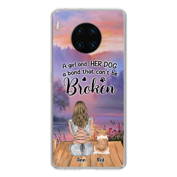 Personalized Dog Mom Phone Case - Up to 4 Dogs - Mother's Day Gift Idea for Dog Lovers - A Girl And Her Dog A Bond That Can't Be Broken - Case for Xiaomi/Huawei/Oppo