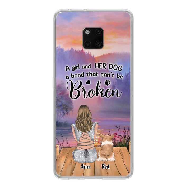 Personalized Dog Mom Phone Case - Up to 4 Dogs - Mother's Day Gift Idea for Dog Lovers - A Girl And Her Dog A Bond That Can't Be Broken - Case for Xiaomi/Huawei/Oppo