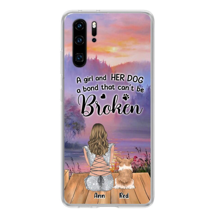 Personalized Dog Mom Phone Case - Up to 4 Dogs - Mother's Day Gift Idea for Dog Lovers - A Girl And Her Dog A Bond That Can't Be Broken - Case for Xiaomi/Huawei/Oppo