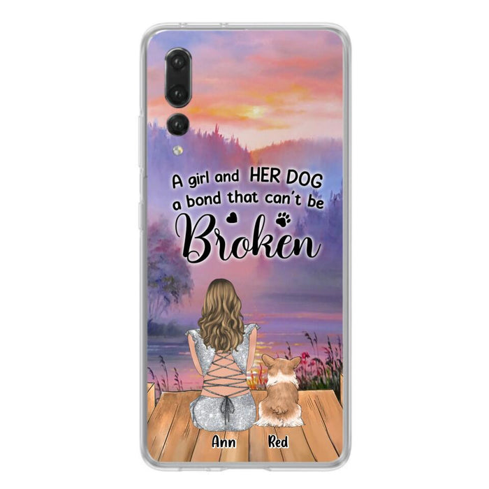 Personalized Dog Mom Phone Case - Up to 4 Dogs - Mother's Day Gift Idea for Dog Lovers - A Girl And Her Dog A Bond That Can't Be Broken - Case for Xiaomi/Huawei/Oppo