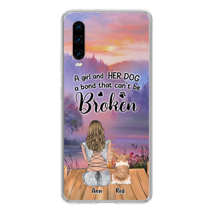 Personalized Dog Mom Phone Case - Up to 4 Dogs - Mother's Day Gift Idea for Dog Lovers - A Girl And Her Dog A Bond That Can't Be Broken - Case for Xiaomi/Huawei/Oppo