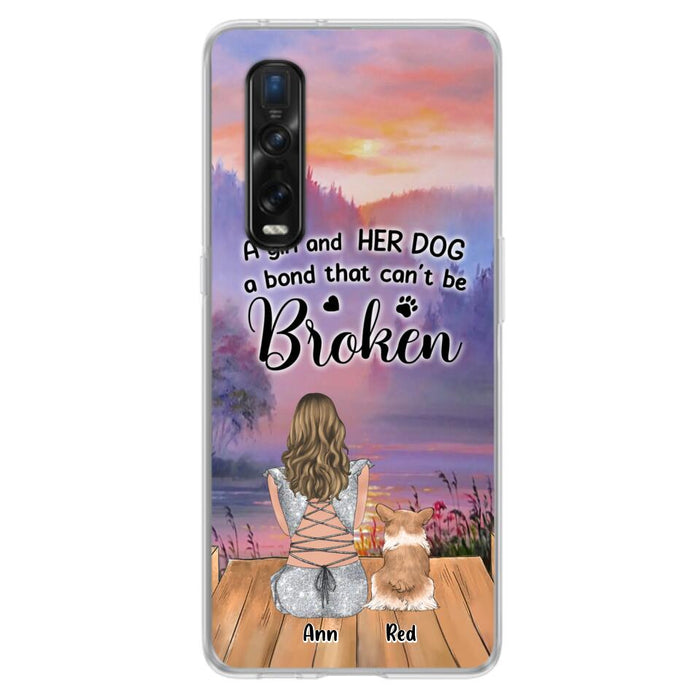 Personalized Dog Mom Phone Case - Up to 4 Dogs - Mother's Day Gift Idea for Dog Lovers - A Girl And Her Dog A Bond That Can't Be Broken - Case for Xiaomi/Huawei/Oppo
