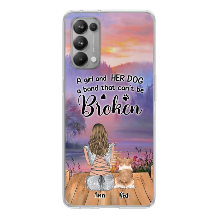 Personalized Dog Mom Phone Case - Up to 4 Dogs - Mother's Day Gift Idea for Dog Lovers - A Girl And Her Dog A Bond That Can't Be Broken - Case for Xiaomi/Huawei/Oppo