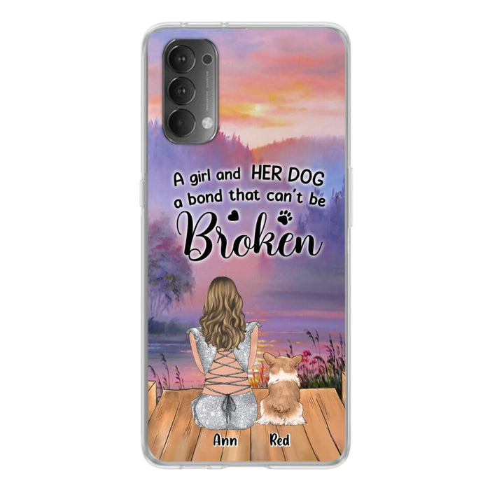 Personalized Dog Mom Phone Case - Up to 4 Dogs - Mother's Day Gift Idea for Dog Lovers - A Girl And Her Dog A Bond That Can't Be Broken - Case for Xiaomi/Huawei/Oppo