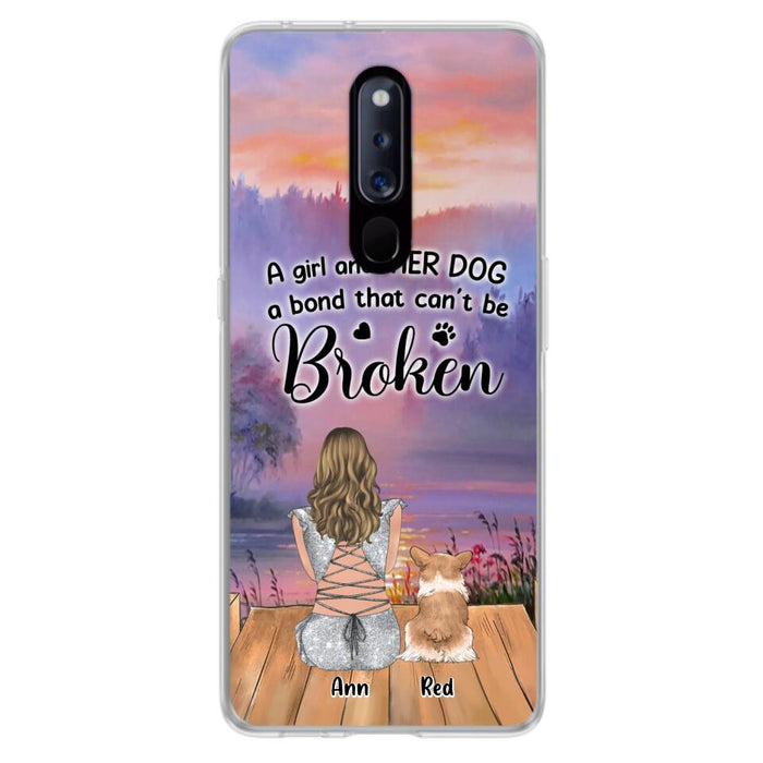 Personalized Dog Mom Phone Case - Up to 4 Dogs - Mother's Day Gift Idea for Dog Lovers - A Girl And Her Dog A Bond That Can't Be Broken - Case for Xiaomi/Huawei/Oppo