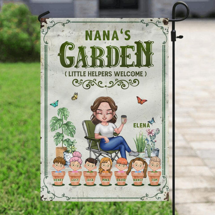 Personalized Grandma's Garden Flag - Gift Idea For Grandma/Mother's Day Gift - Up to 7 Kids - Life Is Better With My Kids In The Garden