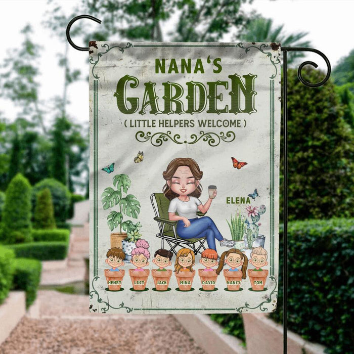 Personalized Grandma's Garden Flag - Gift Idea For Grandma/Mother's Day Gift - Up to 7 Kids - Life Is Better With My Kids In The Garden