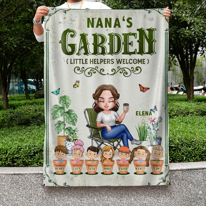 Personalized Grandma's Garden Flag - Gift Idea For Grandma/Mother's Day Gift - Up to 7 Kids - Life Is Better With My Kids In The Garden