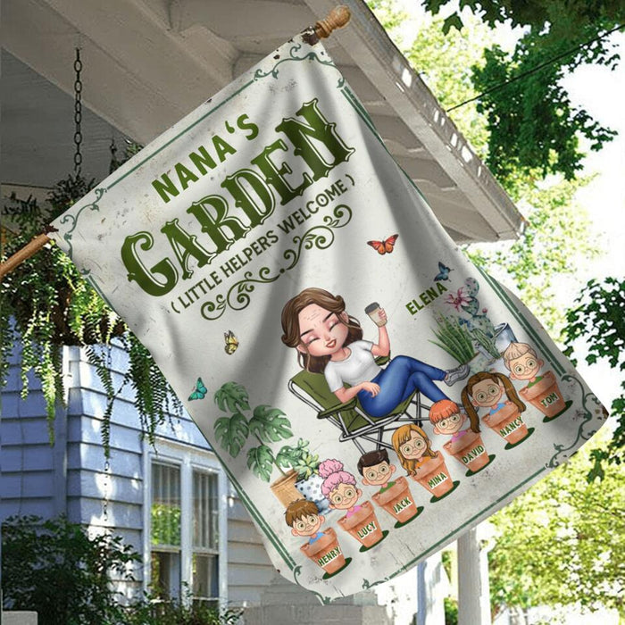 Personalized Grandma's Garden Flag - Gift Idea For Grandma/Mother's Day Gift - Up to 7 Kids - Life Is Better With My Kids In The Garden