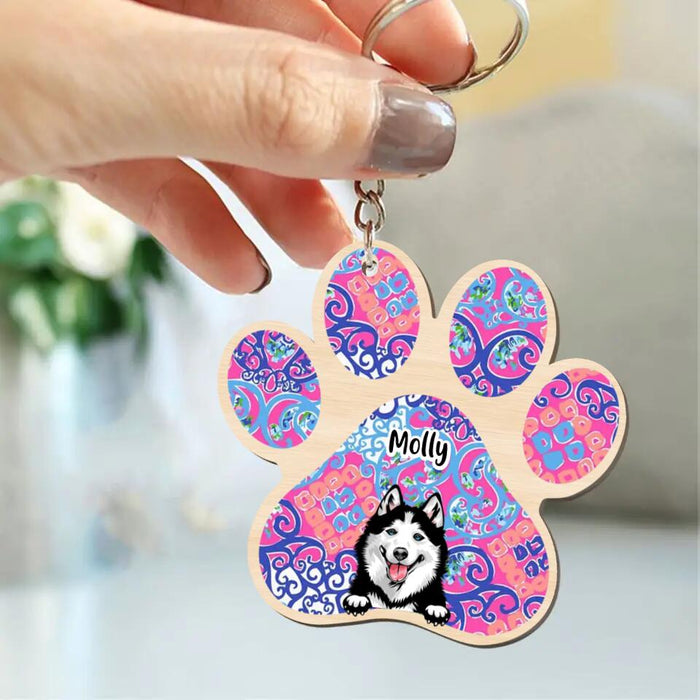 Personalized Dog Wooden Keychain - Up to 3 Dogs - Mother's Day Gift Idea For Dog Lovers