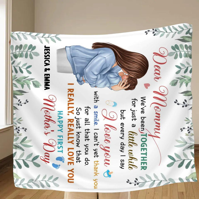 Personalized Mom & Baby Fleece Throw Blanket/Quilt - Gift Idea For First Mother's Day - I Really Really Love You