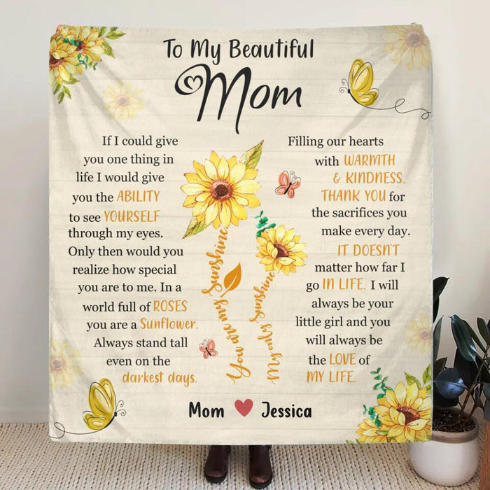 Personalized To My Mom Fleece Throw Blanket/Quilt - Gift Idea For Mother's Day - You Will Always Be The Love Of My Life