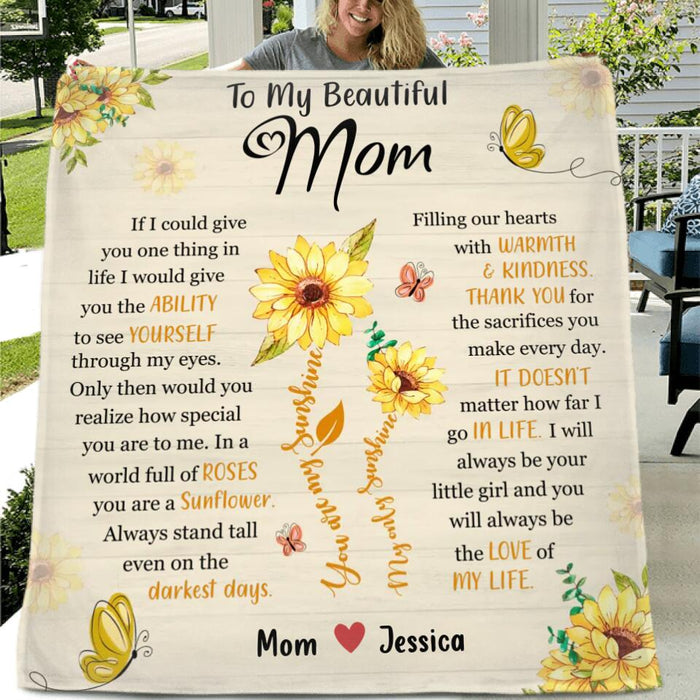 Personalized To My Mom Fleece Throw Blanket/Quilt - Gift Idea For Mother's Day - You Will Always Be The Love Of My Life