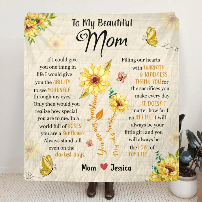 Personalized To My Mom Fleece Throw Blanket/Quilt - Gift Idea For Mother's Day - You Will Always Be The Love Of My Life
