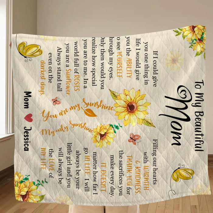 Personalized To My Mom Fleece Throw Blanket/Quilt - Gift Idea For Mother's Day - You Will Always Be The Love Of My Life