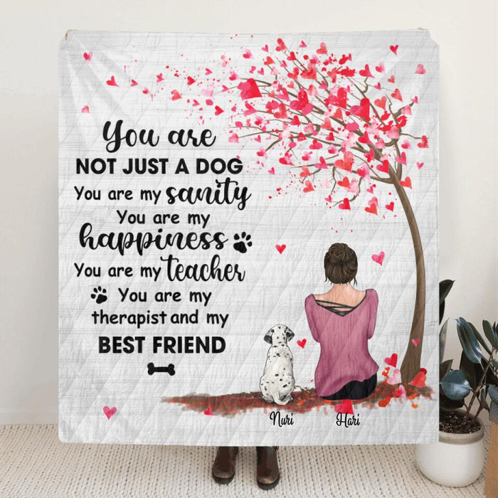 Personalized Dog Mom Dad Quilt - Best Gift Idea For Dog Mom/Dad With Up to 3 Pets - You are my therapist and my best friend