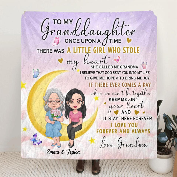 Personalized To My Granddaughter Fleece Throw Blanket/Quilt - Best Gift Idea For Granddaughter - There Was A Girl Who Stole My Heart