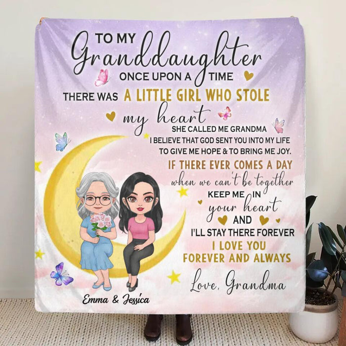 Personalized To My Granddaughter Fleece Throw Blanket/Quilt - Best Gift Idea For Granddaughter - There Was A Girl Who Stole My Heart