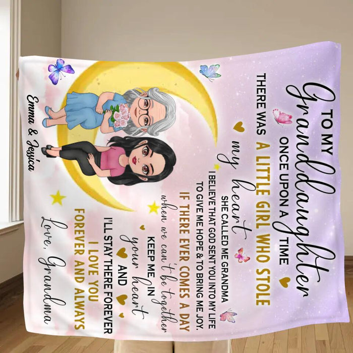 Personalized To My Granddaughter Fleece Throw Blanket/Quilt - Best Gift Idea For Granddaughter - There Was A Girl Who Stole My Heart