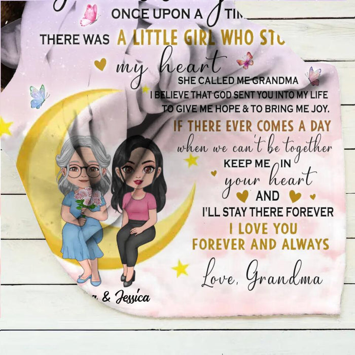 Personalized To My Granddaughter Fleece Throw Blanket/Quilt - Best Gift Idea For Granddaughter - There Was A Girl Who Stole My Heart