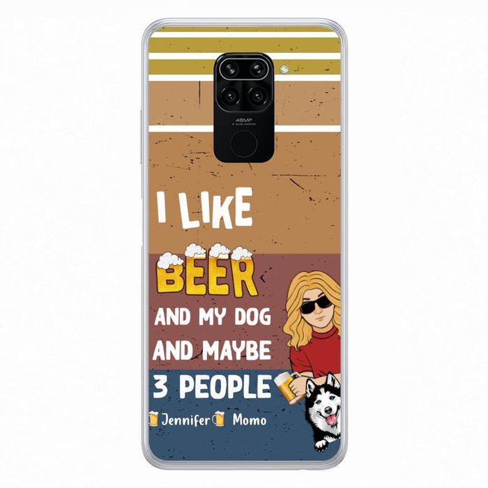 Personalized Dog Phone Case - Up to 4 Dogs - Mother's Day/Father's Day Gift Idea For Dog Lovers - I Like Beer And My Dog And Maybe 3 People - Case For Oppo/Xiaomi/Huawei