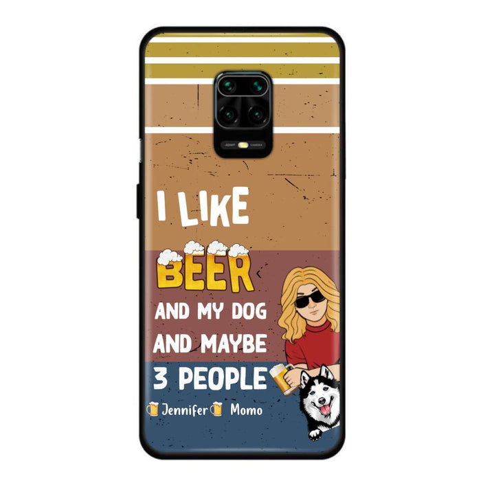 Personalized Dog Phone Case - Up to 4 Dogs - Mother's Day/Father's Day Gift Idea For Dog Lovers - I Like Beer And My Dog And Maybe 3 People - Case For Oppo/Xiaomi/Huawei