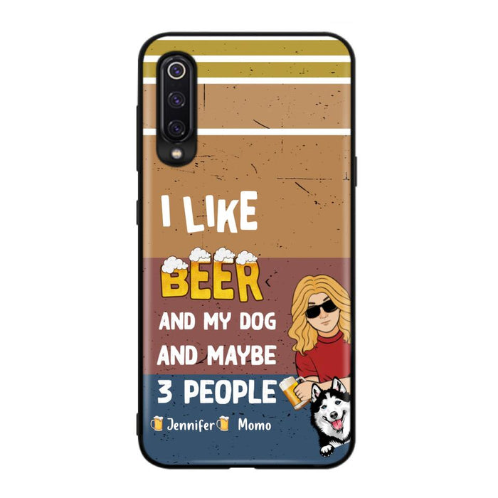 Personalized Dog Phone Case - Up to 4 Dogs - Mother's Day/Father's Day Gift Idea For Dog Lovers - I Like Beer And My Dog And Maybe 3 People - Case For Oppo/Xiaomi/Huawei