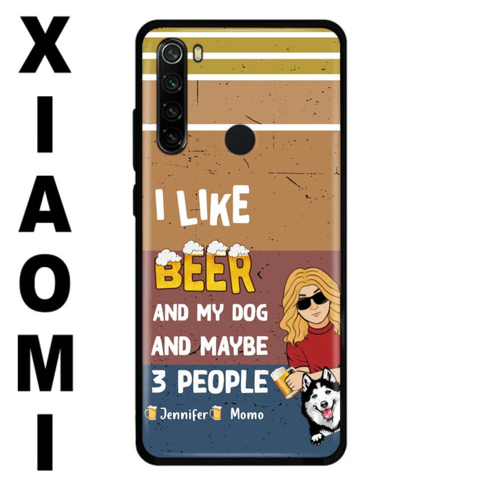 Personalized Dog Phone Case - Up to 4 Dogs - Mother's Day/Father's Day Gift Idea For Dog Lovers - I Like Beer And My Dog And Maybe 3 People - Case For Oppo/Xiaomi/Huawei