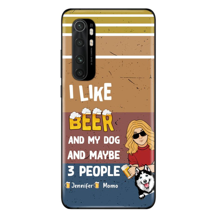 Personalized Dog Phone Case - Up to 4 Dogs - Mother's Day/Father's Day Gift Idea For Dog Lovers - I Like Beer And My Dog And Maybe 3 People - Case For Oppo/Xiaomi/Huawei