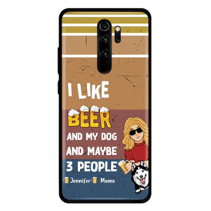 Personalized Dog Phone Case - Up to 4 Dogs - Mother's Day/Father's Day Gift Idea For Dog Lovers - I Like Beer And My Dog And Maybe 3 People - Case For Oppo/Xiaomi/Huawei