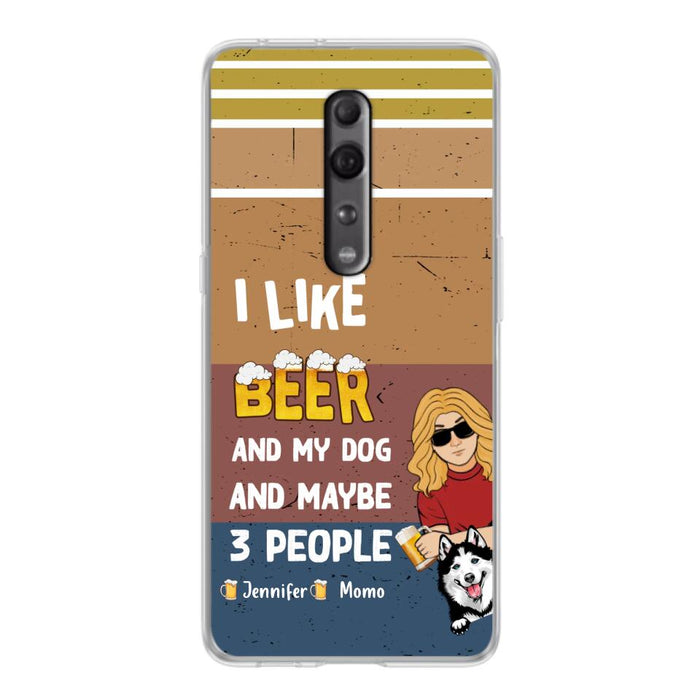 Personalized Dog Phone Case - Up to 4 Dogs - Mother's Day/Father's Day Gift Idea For Dog Lovers - I Like Beer And My Dog And Maybe 3 People - Case For Oppo/Xiaomi/Huawei