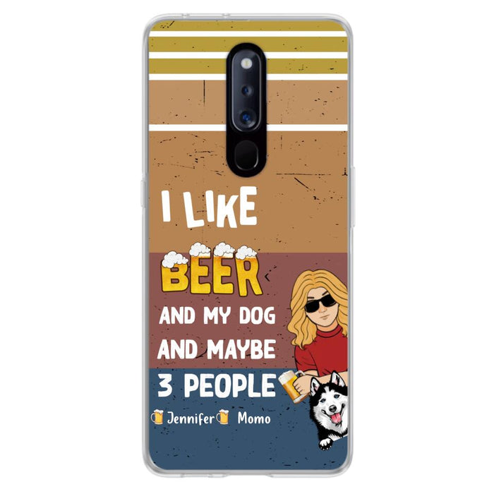 Personalized Dog Phone Case - Up to 4 Dogs - Mother's Day/Father's Day Gift Idea For Dog Lovers - I Like Beer And My Dog And Maybe 3 People - Case For Oppo/Xiaomi/Huawei