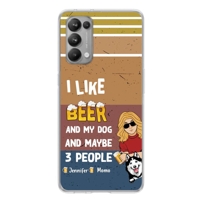 Personalized Dog Phone Case - Up to 4 Dogs - Mother's Day/Father's Day Gift Idea For Dog Lovers - I Like Beer And My Dog And Maybe 3 People - Case For Oppo/Xiaomi/Huawei
