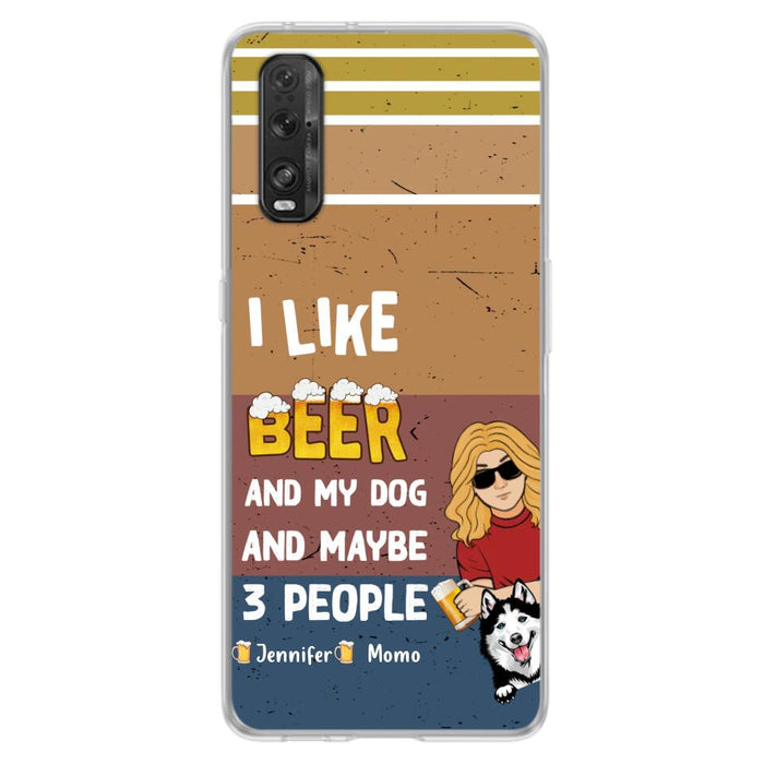 Personalized Dog Phone Case - Up to 4 Dogs - Mother's Day/Father's Day Gift Idea For Dog Lovers - I Like Beer And My Dog And Maybe 3 People - Case For Oppo/Xiaomi/Huawei