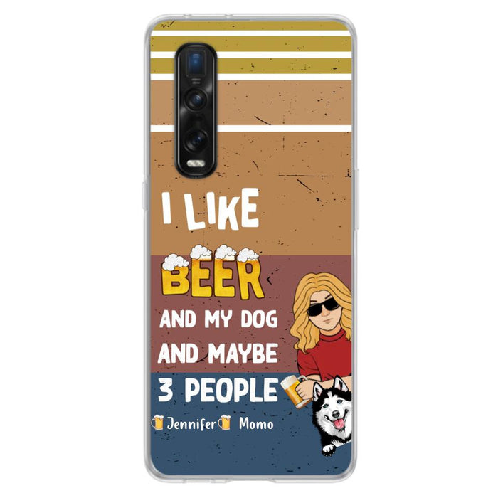 Personalized Dog Phone Case - Up to 4 Dogs - Mother's Day/Father's Day Gift Idea For Dog Lovers - I Like Beer And My Dog And Maybe 3 People - Case For Oppo/Xiaomi/Huawei
