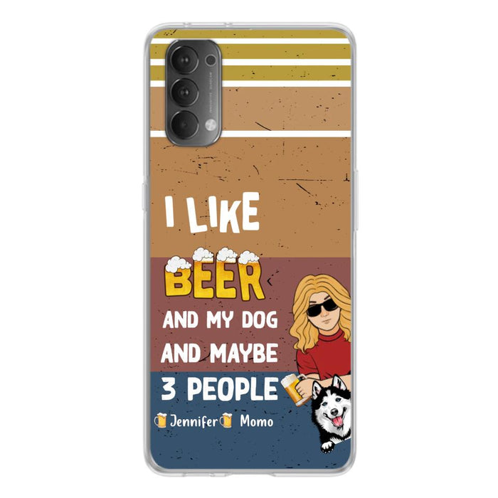 Personalized Dog Phone Case - Up to 4 Dogs - Mother's Day/Father's Day Gift Idea For Dog Lovers - I Like Beer And My Dog And Maybe 3 People - Case For Oppo/Xiaomi/Huawei