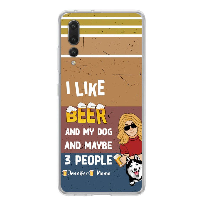 Personalized Dog Phone Case - Up to 4 Dogs - Mother's Day/Father's Day Gift Idea For Dog Lovers - I Like Beer And My Dog And Maybe 3 People - Case For Oppo/Xiaomi/Huawei
