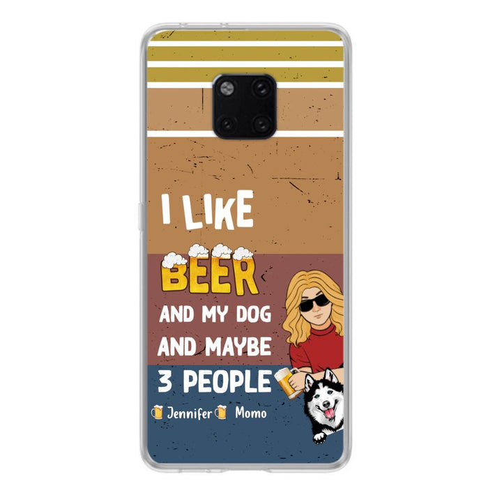 Personalized Dog Phone Case - Up to 4 Dogs - Mother's Day/Father's Day Gift Idea For Dog Lovers - I Like Beer And My Dog And Maybe 3 People - Case For Oppo/Xiaomi/Huawei
