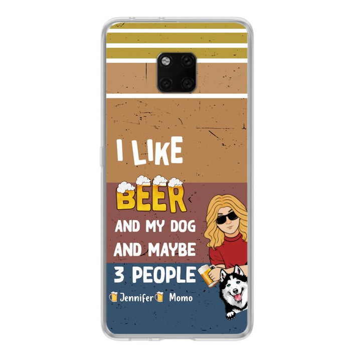 Personalized Dog Phone Case - Up to 4 Dogs - Mother's Day/Father's Day Gift Idea For Dog Lovers - I Like Beer And My Dog And Maybe 3 People - Case For Oppo/Xiaomi/Huawei